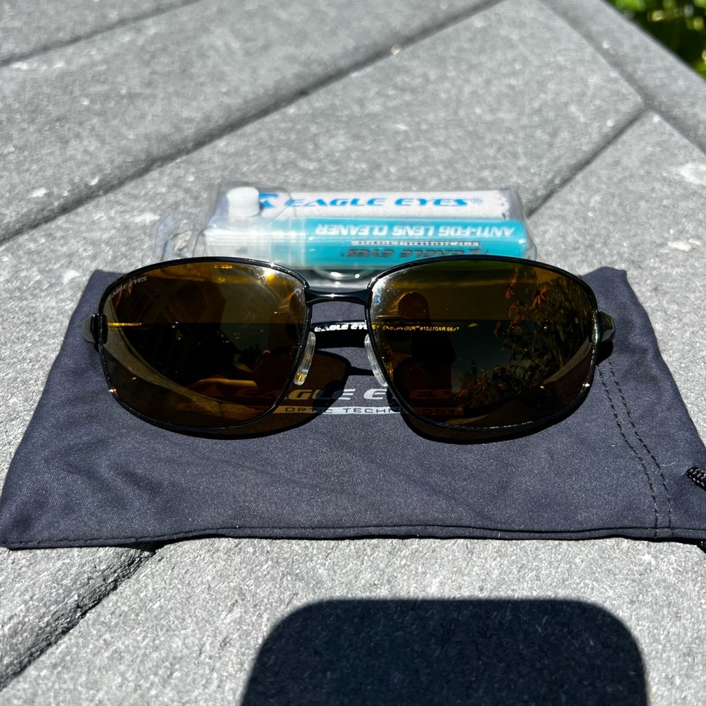 CLEARANCE Men’s Eagle Eyes Tinted Sunglasses with Cleaner and Case! - Picture 15 of 16